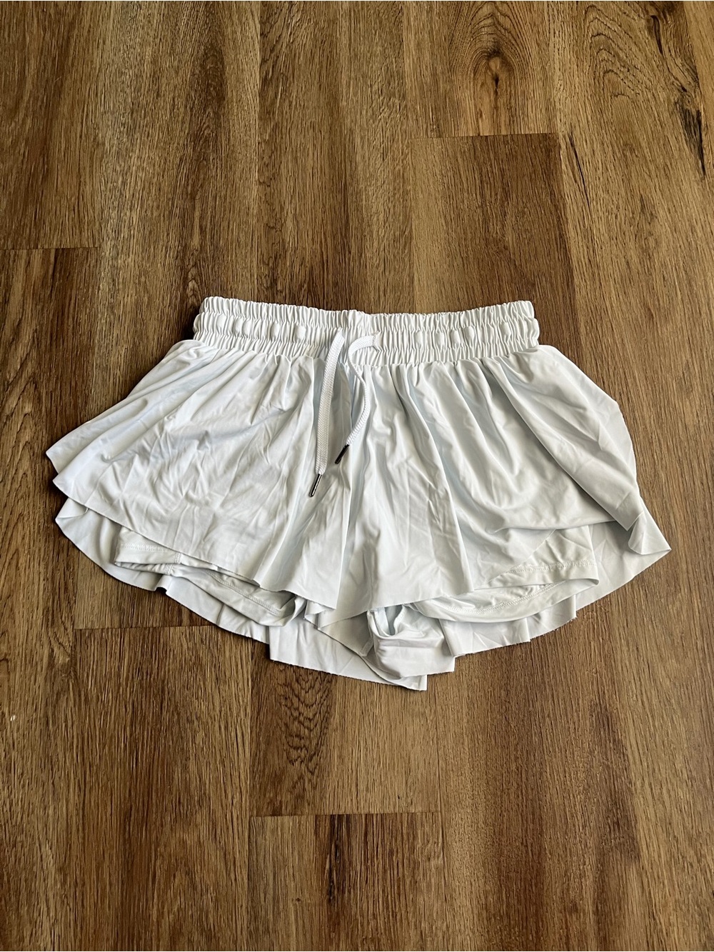 Guc White Luogongzi 2-in-1 Flowy Running Shorts - S